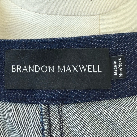 Brandon Maxwell High Rise Classic Straight leg Skinny Dark Blue Denim Size 28 - Picture 13 of 16